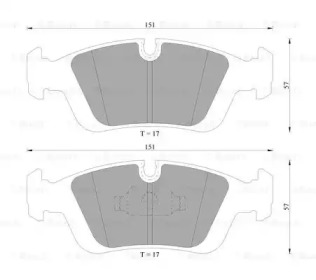 Комплект тормозных колодок, дисковый тормоз BOSCH 0 986 AB4 727