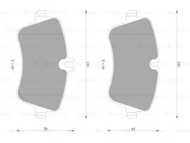 Комплект тормозных колодок, дисковый тормоз BOSCH 0 986 AB4 977