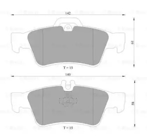 Комплект тормозных колодок, дисковый тормоз BOSCH 0 986 AB4 980