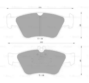 Комплект тормозных колодок, дисковый тормоз BOSCH 0 986 AB4 993