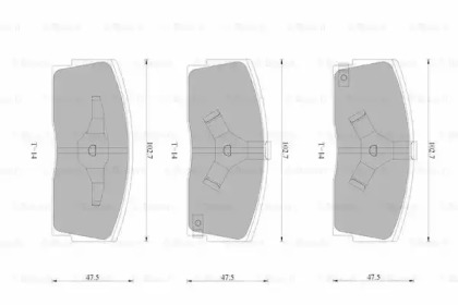 Комплект тормозных колодок, дисковый тормоз BOSCH 0 986 AB9 028