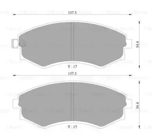 Комплект тормозных колодок, дисковый тормоз BOSCH 0 986 AB9 038