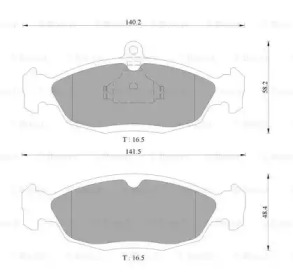 Комплект тормозных колодок, дисковый тормоз BOSCH 0 986 AB9 066