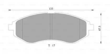 Комплект тормозных колодок, дисковый тормоз BOSCH 0 986 AB9 104