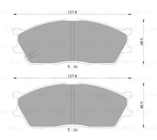 Комплект тормозных колодок, дисковый тормоз BOSCH 0 986 AB9 105