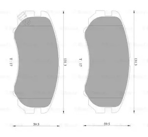 Комплект тормозных колодок, дисковый тормоз BOSCH 0 986 AB9 106