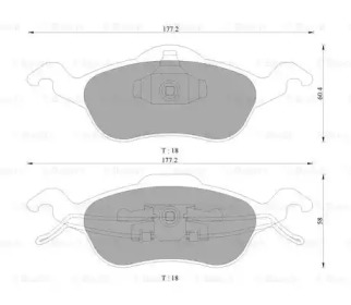 Комплект тормозных колодок, дисковый тормоз BOSCH 0 986 AB9 245