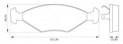 Комплект тормозных колодок, дисковый тормоз BOSCH 0 986 BB0 025