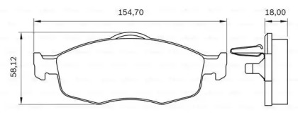 Комплект тормозных колодок, дисковый тормоз BOSCH 0 986 BB0 084