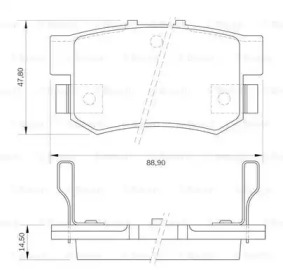 Комплект тормозных колодок, дисковый тормоз BOSCH 0 986 BB0 163