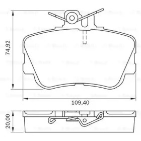 Комплект тормозных колодок, дисковый тормоз BOSCH 0 986 BB0 176