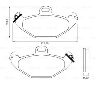 Комплект тормозных колодок, дисковый тормоз BOSCH 0 986 BB0 323