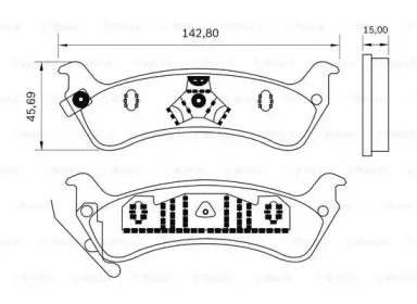 Комплект тормозных колодок, дисковый тормоз BOSCH 0 986 BB0 561