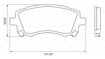 Комплект тормозных колодок, дисковый тормоз BOSCH 0 986 BB0 581