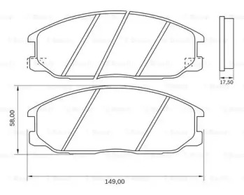 Комплект тормозных колодок, дисковый тормоз BOSCH 0 986 BB0 589