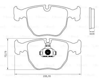 Комплект тормозных колодок, дисковый тормоз BOSCH 0 986 BB0 839