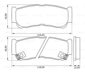 Комплект тормозных колодок, дисковый тормоз BOSCH 0 986 BB0 991