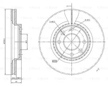 Тормозной диск BOSCH 0 986 BB4 287