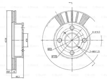 Тормозной диск BOSCH 0 986 BB4 290