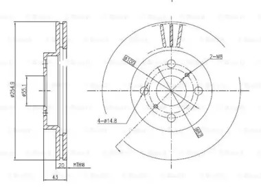 Тормозной диск BOSCH 0 986 BB4 298