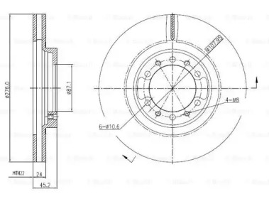 Тормозной диск BOSCH 0 986 BB4 319