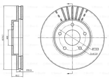 Тормозной диск BOSCH 0 986 BB4 346