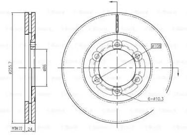 Тормозной диск BOSCH 0 986 BB4 365