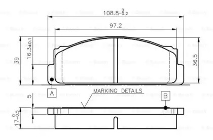 Комплект тормозных колодок BOSCH 0 986 TB2 002