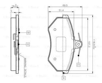 Комплект тормозных колодок BOSCH 0 986 TB2 004