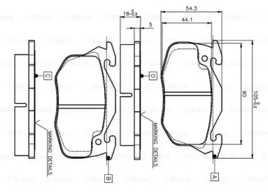 Комплект тормозных колодок BOSCH 0 986 TB2 009