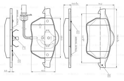 Комплект тормозных колодок BOSCH 0 986 TB2 018