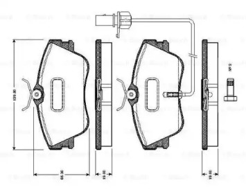 Комплект тормозных колодок BOSCH 0 986 TB2 028