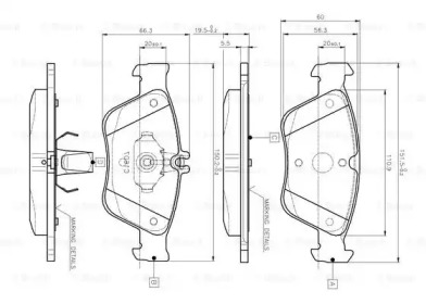 Комплект тормозных колодок BOSCH 0 986 TB2 033