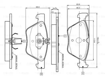 Комплект тормозных колодок BOSCH 0 986 TB2 034