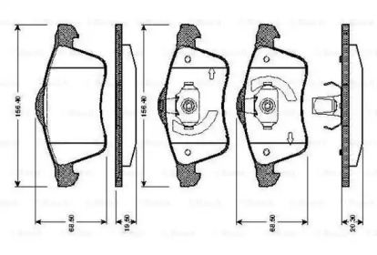 Комплект тормозных колодок BOSCH 0 986 TB2 038