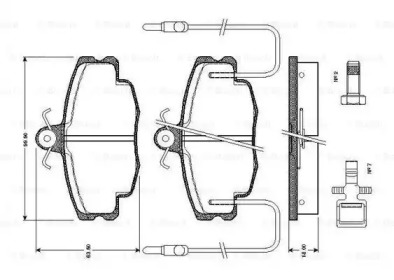 Комплект тормозных колодок BOSCH 0 986 TB2 075