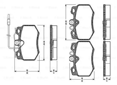 Комплект тормозных колодок BOSCH 0 986 TB2 087