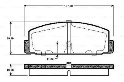 Комплект тормозных колодок BOSCH 0 986 TB2 096