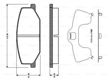 Комплект тормозных колодок BOSCH 0 986 TB2 100