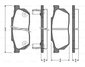 Комплект тормозных колодок BOSCH 0 986 TB2 103