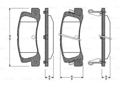 Комплект тормозных колодок BOSCH 0 986 TB2 109