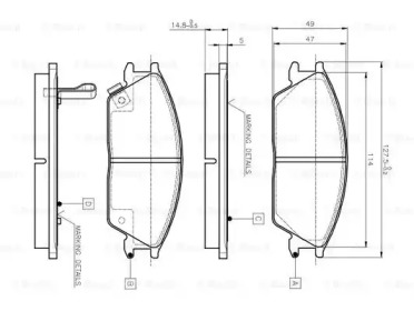 Комплект тормозных колодок BOSCH 0 986 TB2 115