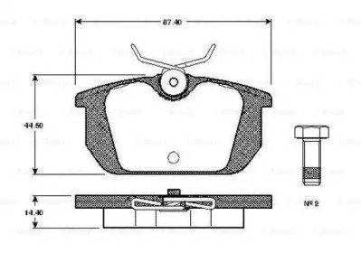 Комплект тормозных колодок BOSCH 0 986 TB2 119