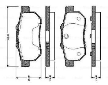 Комплект тормозных колодок BOSCH 0 986 TB2 121