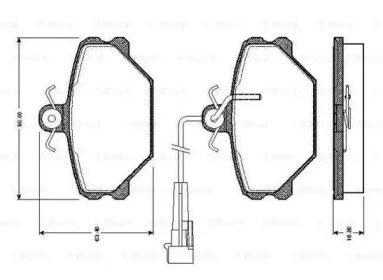 Комплект тормозных колодок, дисковый тормоз BOSCH 0 986 TB2 142