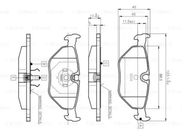 Комплект тормозных колодок BOSCH 0 986 TB2 143