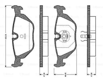 Комплект тормозных колодок, дисковый тормоз BOSCH 0 986 TB2 146