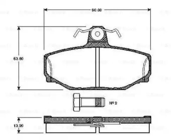 Комплект тормозных колодок BOSCH 0 986 TB2 164