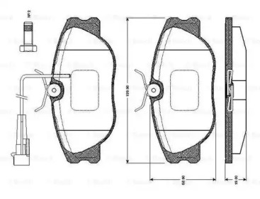 Комплект тормозных колодок BOSCH 0 986 TB2 167