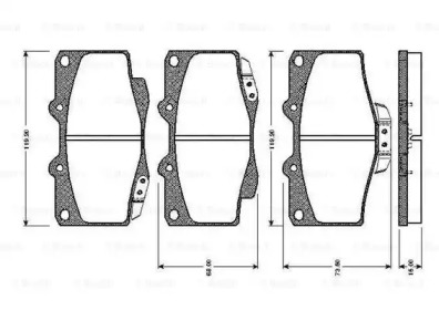 Комплект тормозных колодок BOSCH 0 986 TB2 169